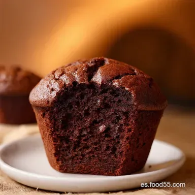 Muffins Doble Chocolate Gigantes Receta F&aacute;cil al Horno Tarjeta de receta