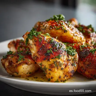 Muslos Pollo al Horno: Piel Crujiente y Jugosos | Receta Tarjeta de receta