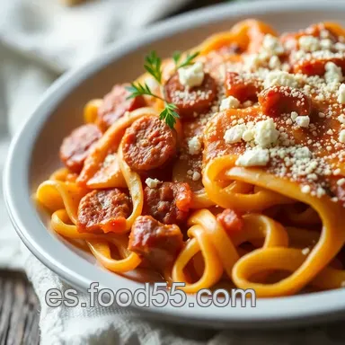 Pacheri a la Italiana: &iexcl;Sabor Casero con Sausage y Ricotta! Tarjeta de receta