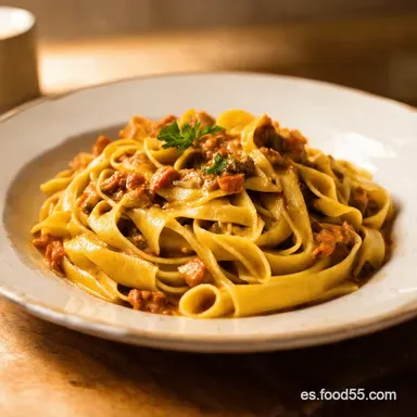 Pappardelle con Rag&uacute; de Setas Receta Toscana Familiar Tarjeta de receta