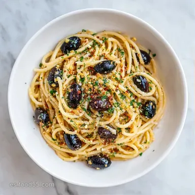 Pasta Con Aceite Y Aceitunas En 25 Min Tarjeta de receta