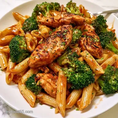 Pasta Con Brócoli Y Pollo en 35 Minutos Tarjeta de receta