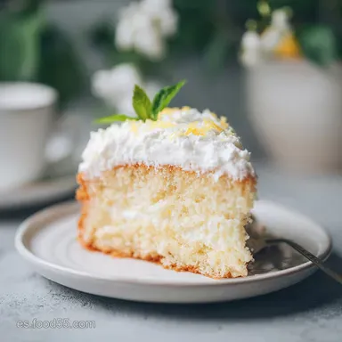 Pastel Nube de Lim&oacute;n: Bizcocho Et&eacute;reo en 1 Hora Tarjeta de receta