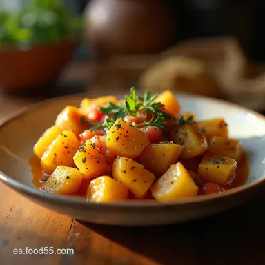 Patatas con Bacalao a la Antigua Receta F&aacute;cil y Casera Tarjeta de receta