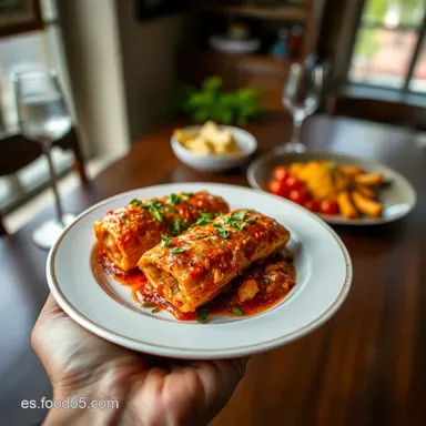 Pechugas Rellenas Manchegas La CENA Gourmet F&aacute;cil para Impresionar Tarjeta de receta