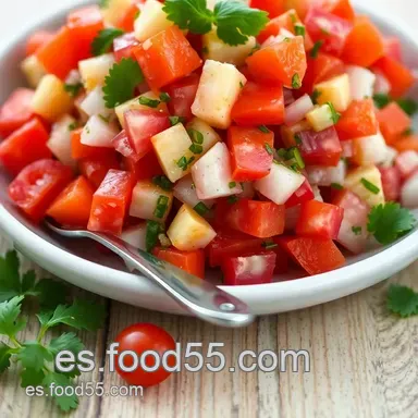 Receta Pico de Gallo Casero: &iexcl;F&aacute;cil, Fresco y Delicioso! Tarjeta de receta