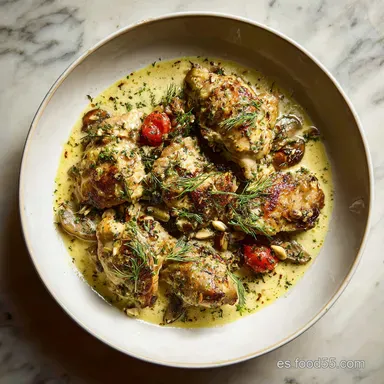 Receta de hace 100 a&ntilde;os con Pollo para 4 Porciones Tarjeta de receta