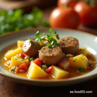 Porrusalda F&aacute;cil Receta Cl&aacute;sica Vasca de Puerros Patata y Bacalao Tarjeta de receta