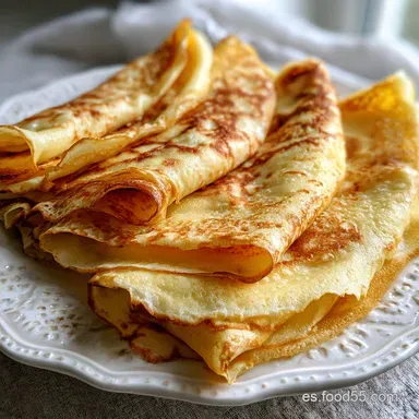Receta De Crepes Franceses Caseros en 55 Minutos Tarjeta de receta