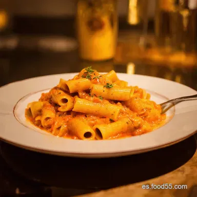 Rigatoni alla Gricia Ahumada Un Viaje a Roma Tarjeta de receta