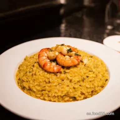 Risotto de Setas y Gambas Mi Secreto Cremoso al Azafr&aacute;n Tarjeta de receta