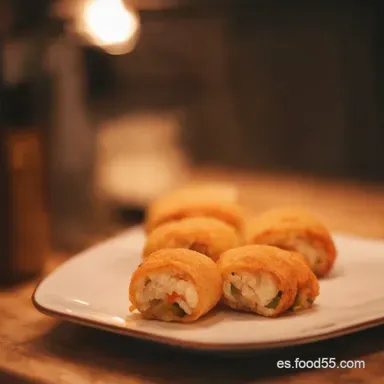 Aperitivos Saludables Ni&ntilde;os Rollitos Crujientes F&aacute;ciles Tarjeta de receta