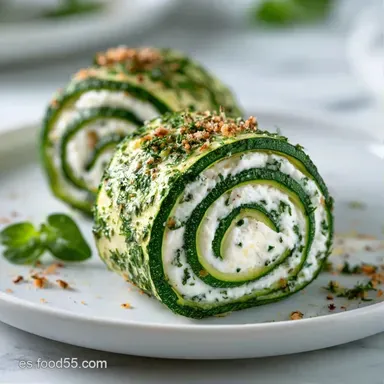 Rollitos De Calabac&iacute;n Con Queso Fresco Tarjeta de receta
