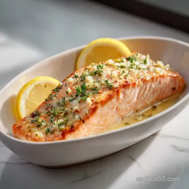 Salmón Ajo Mantequilla Limón Receta Fácil en 15 Min