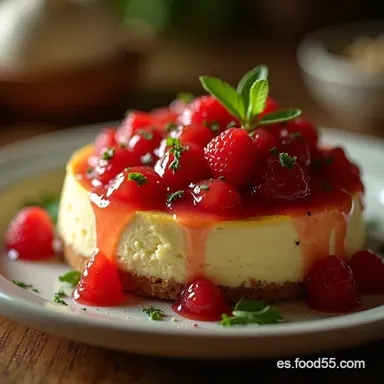 Salsa de Frutos Rojos Brillante El Coulis Perfecto para tu Cheesecake Tarjeta de receta