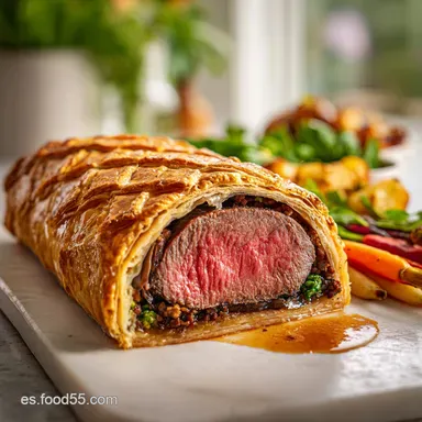 Solomillo Wellington Tradicional: Crujiente y Tierno Tarjeta de receta