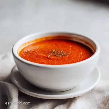 Sopa de Tomate Casera para 4 Porciones Tarjeta de receta