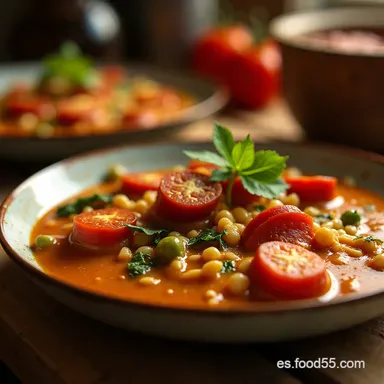 Sopa de Lentejas Tradicional con Chorizo Receta de la Abuela Tarjeta de receta