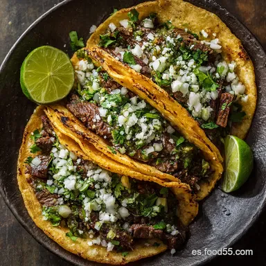 Tacos Callejeros de Carne Asada: La Receta Esencial Tarjeta de receta