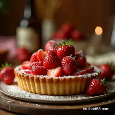 Tarta de San Valent&iacute;n con Fresas Crema Pastelera Casera Tarjeta de receta
