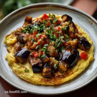 Tortilla de Berenjena: Estructura Firme y Umami Profundo Tarjeta de receta