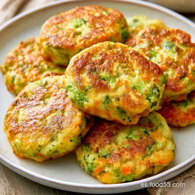 Tortitas Brócoli Zanahoria Crujientes Tarjeta de receta