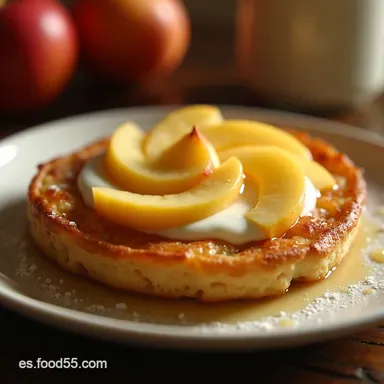 Tortitas de Manzana y Yogur El Desayuno Esponjoso R&aacute;pido Tarjeta de receta