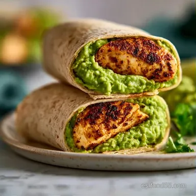 Wraps Pollo Aguacate en 15 Minutos Tarjeta de receta