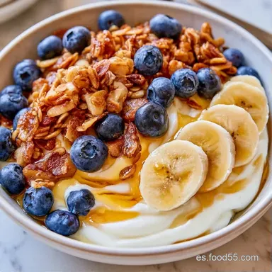 Yogur Griego Con Muesli en 7 Minutos Tarjeta de receta