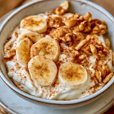 Yogur Plátano Nueces en 5 Minutos Tarjeta de receta