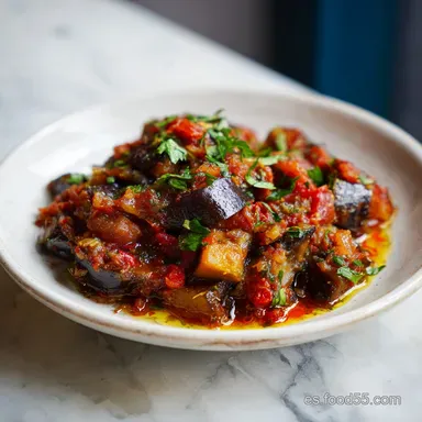 Receta de Zaalouk Tradicional Marroqu&iacute; para 4 Tarjeta de receta