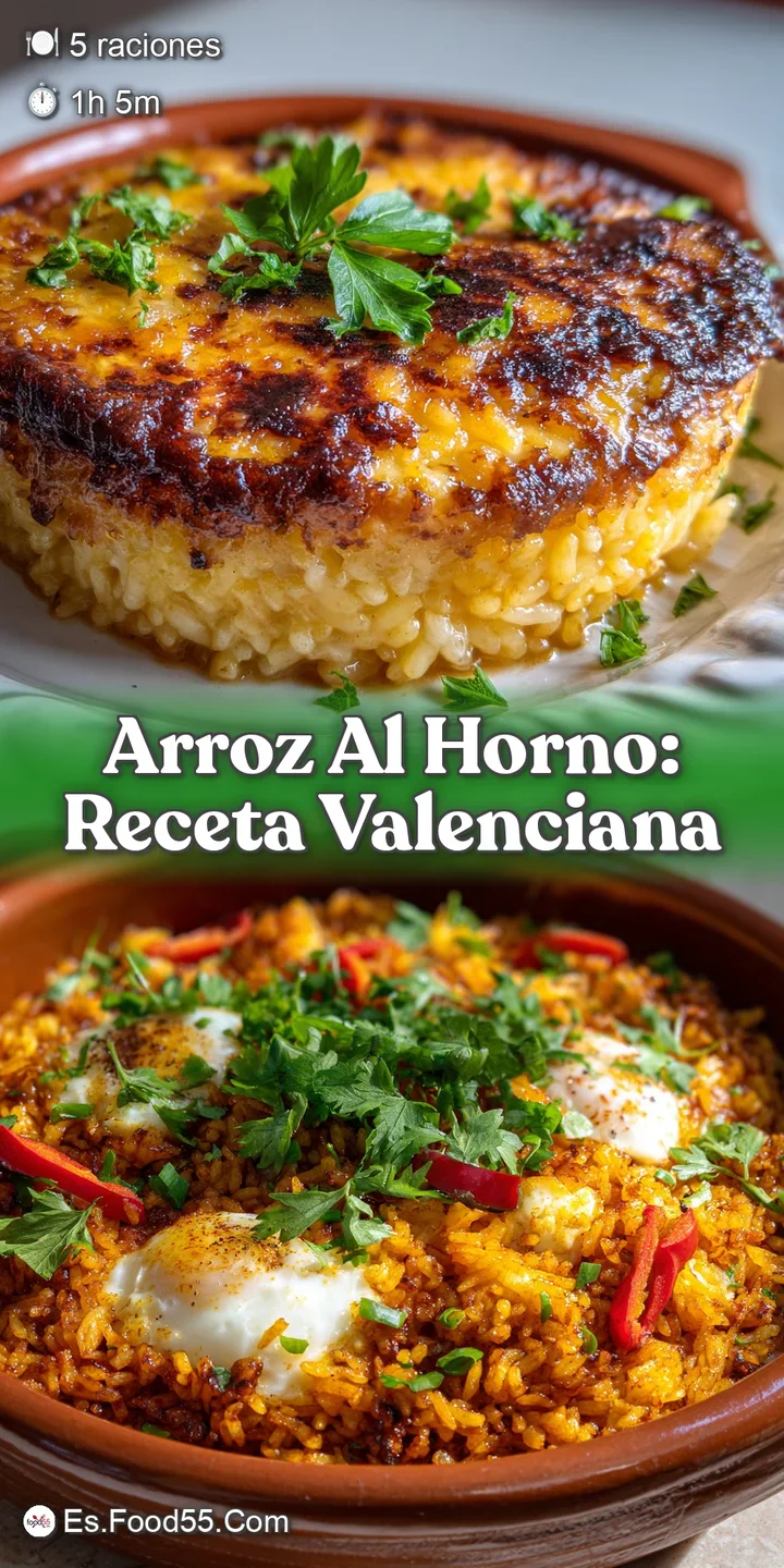 Close-up of savory baked rice, glistening with olive oil. Golden-brown crust with pockets of juicy sausage and tender pota...