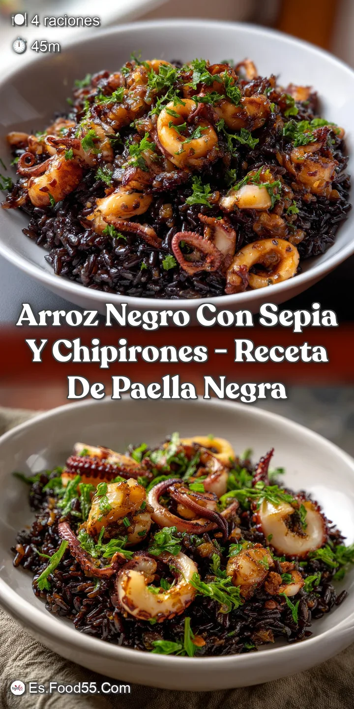 Arroz Negro Con Sepia Y Chipirones - Receta de Paella Negra