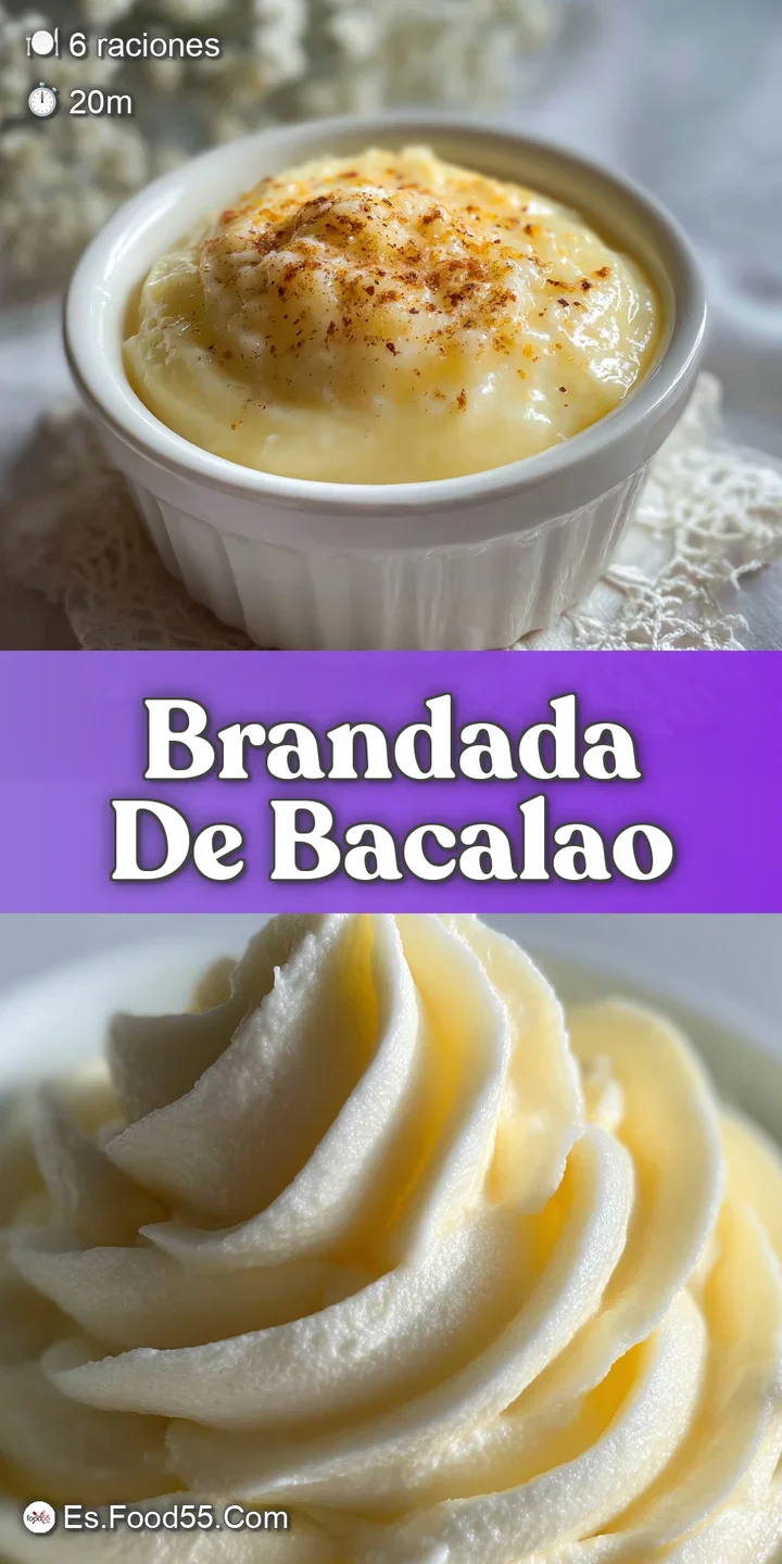 Close-up: Fluffy brandade, flecked with cod, with a smooth and inviting texture. Drizzled olive oil reflects the light. So...