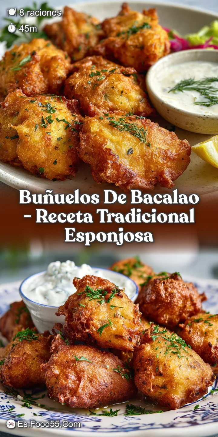 Close-up of a golden, crispy cod fritter. Bubbled surface, specks of green parsley, hints at fluffy interior. Paprika dust...
