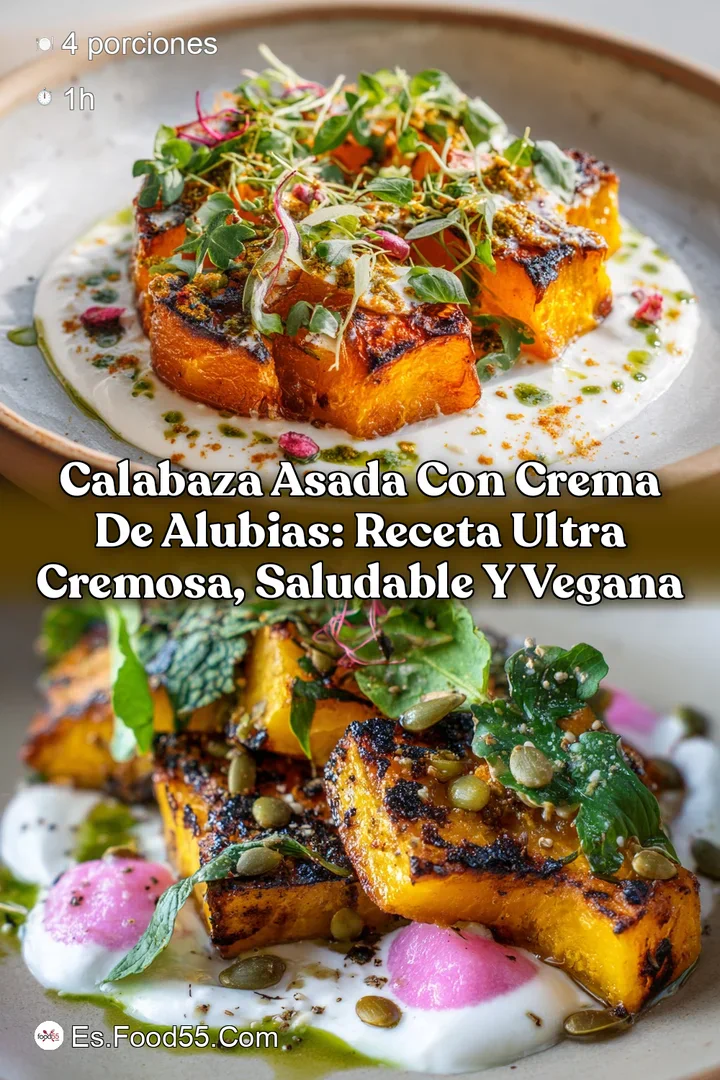 Calabaza Asada con Crema de Alubias: Receta Ultra Cremosa Saludable y Vegana