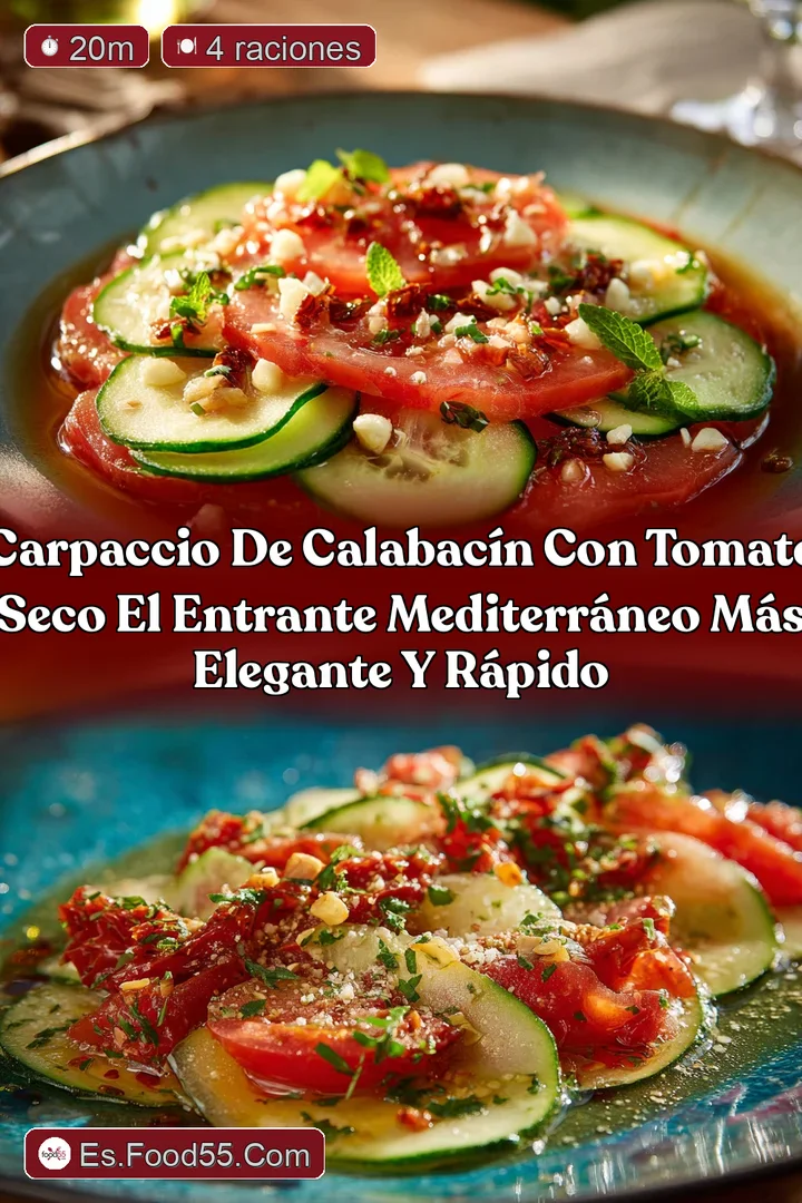 Carpaccio de calabac&iacute;n con tomate seco El entrante mediterr&aacute;neo m&aacute;s elegante y r&aacute;pido