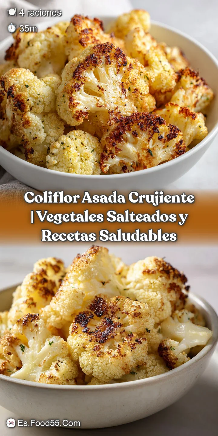 Close-up of perfectly roasted cauliflower, showing its tender interior and delightfully crisp edges.