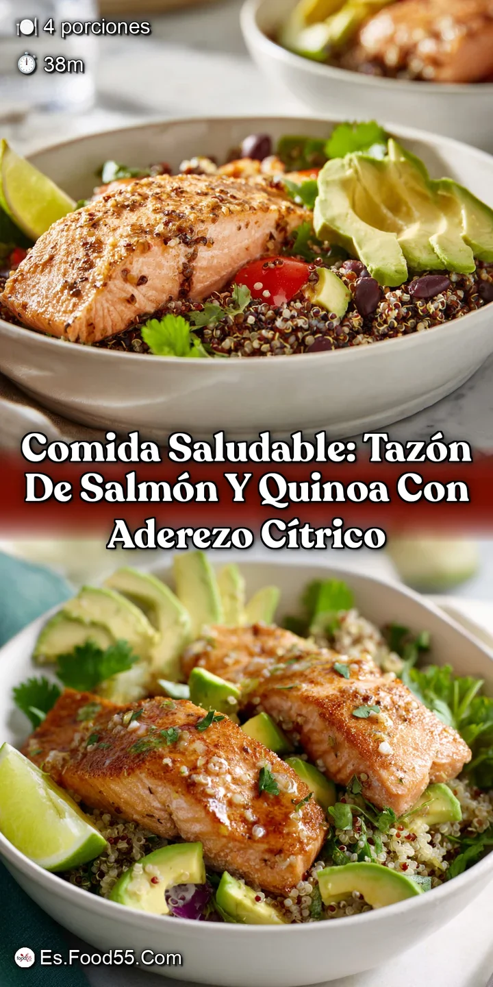 Comida saludable: Taz&oacute;n de Salm&oacute;n y Quinoa con Aderezo C&iacute;trico