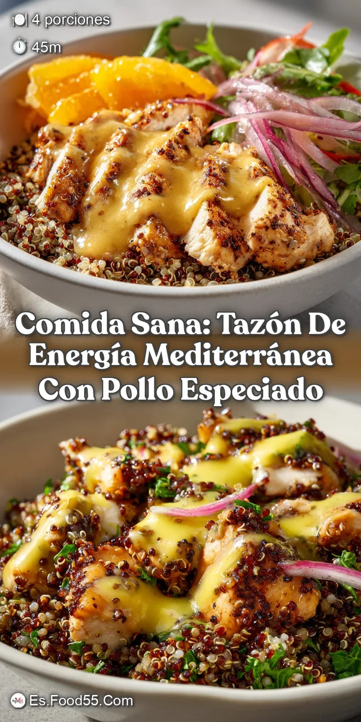 Comida Sana: Taz&oacute;n de Energ&iacute;a Mediterr&aacute;nea con Pollo Especiado
