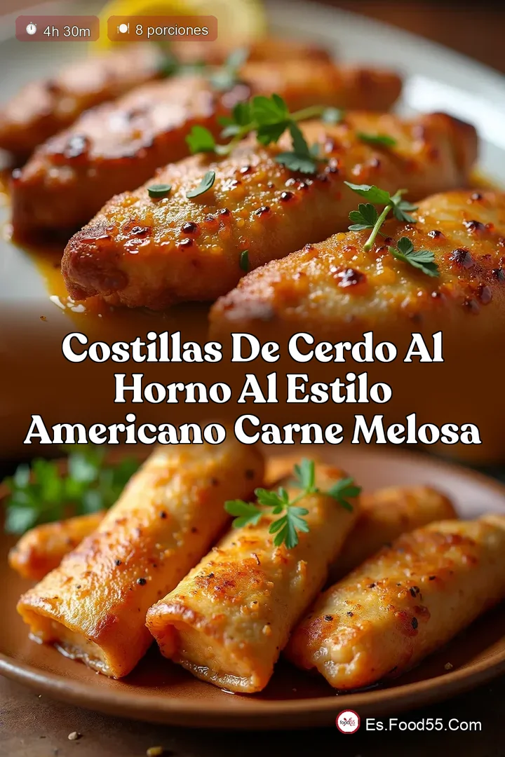 Costillas de Cerdo al Horno al Estilo Americano Carne Melosa