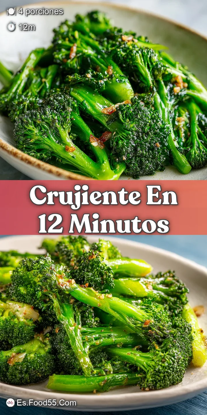 Close-up of bright green broccoli with flecks of browned garlic. Glossy oil reflects the light, revealing slight char marks.
