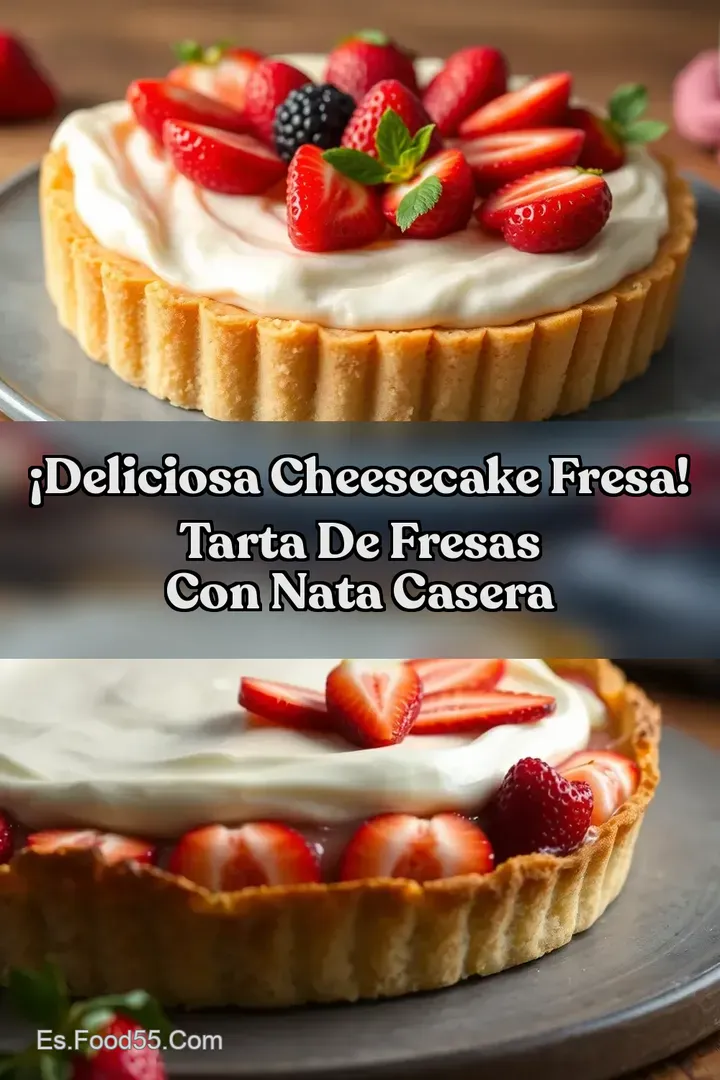 &iexcl;Deliciosa Cheesecake Fresa! Tarta de Fresas con Nata Casera