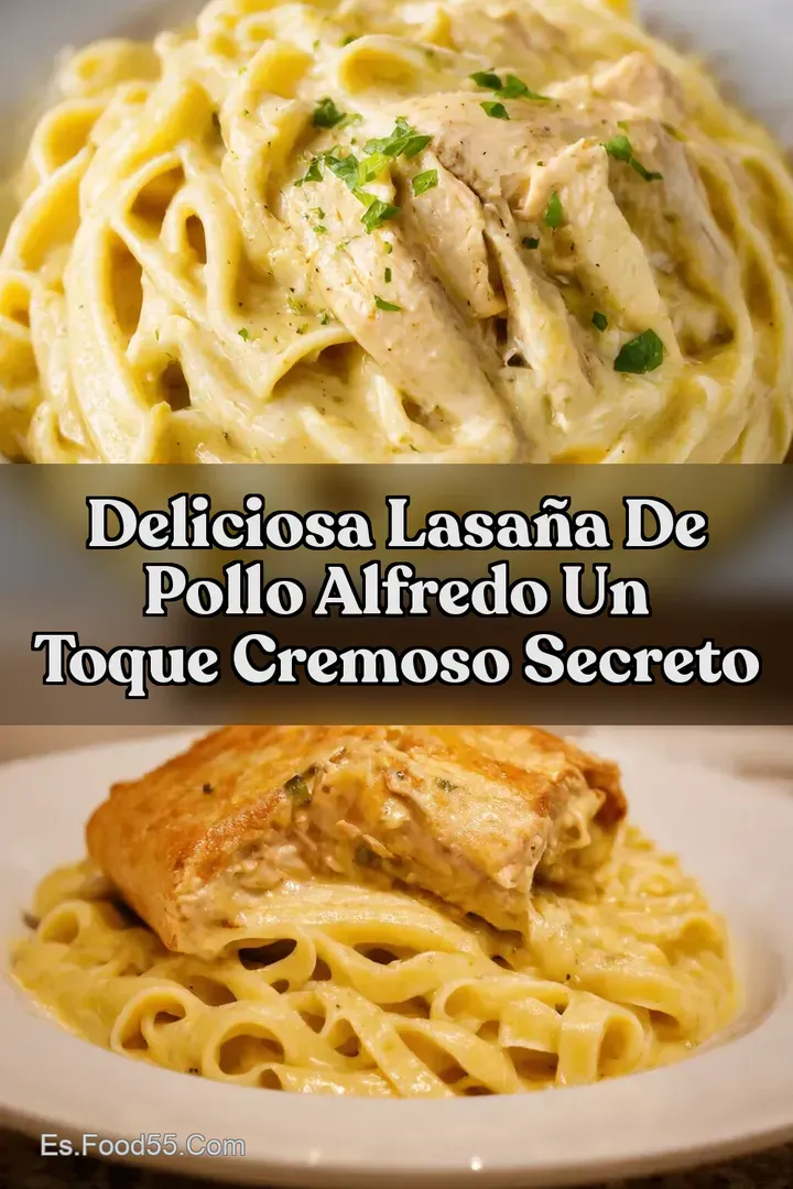 Deliciosa Lasa&ntilde;a de Pollo Alfredo Un Toque Cremoso Secreto