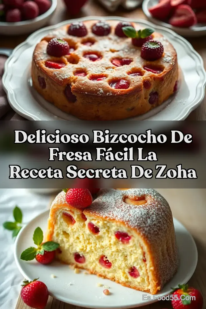 Delicioso Bizcocho de Fresa F&aacute;cil La Receta Secreta de Zoha