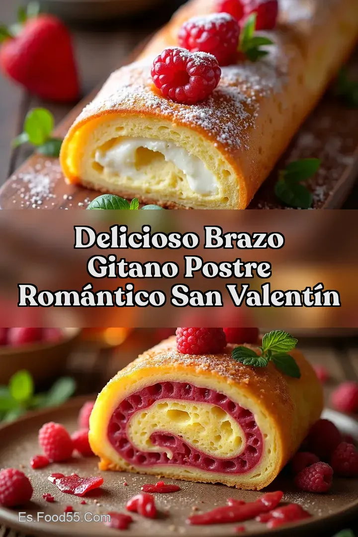 Delicioso Brazo Gitano Postre Rom&aacute;ntico San Valent&iacute;n