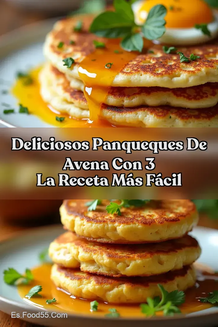 Deliciosos Panqueques de Avena con 3 La receta m&aacute;s f&aacute;cil