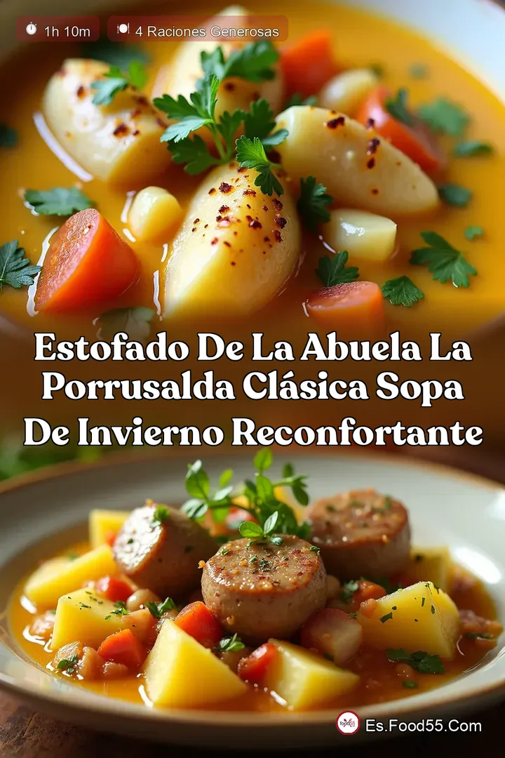 Estofado de la Abuela La Porrusalda Cl&aacute;sica Sopa de Invierno Reconfortante