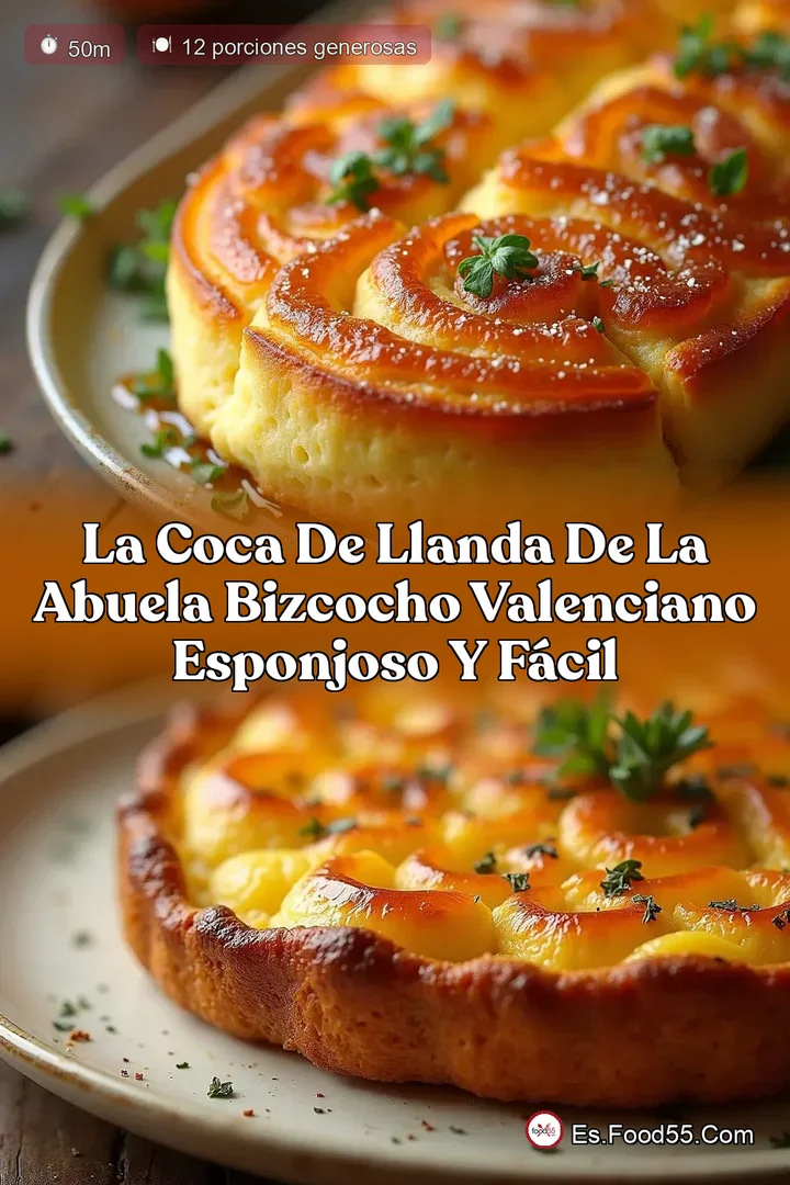 La Coca de Llanda de la Abuela Bizcocho Valenciano Esponjoso y F&aacute;cil