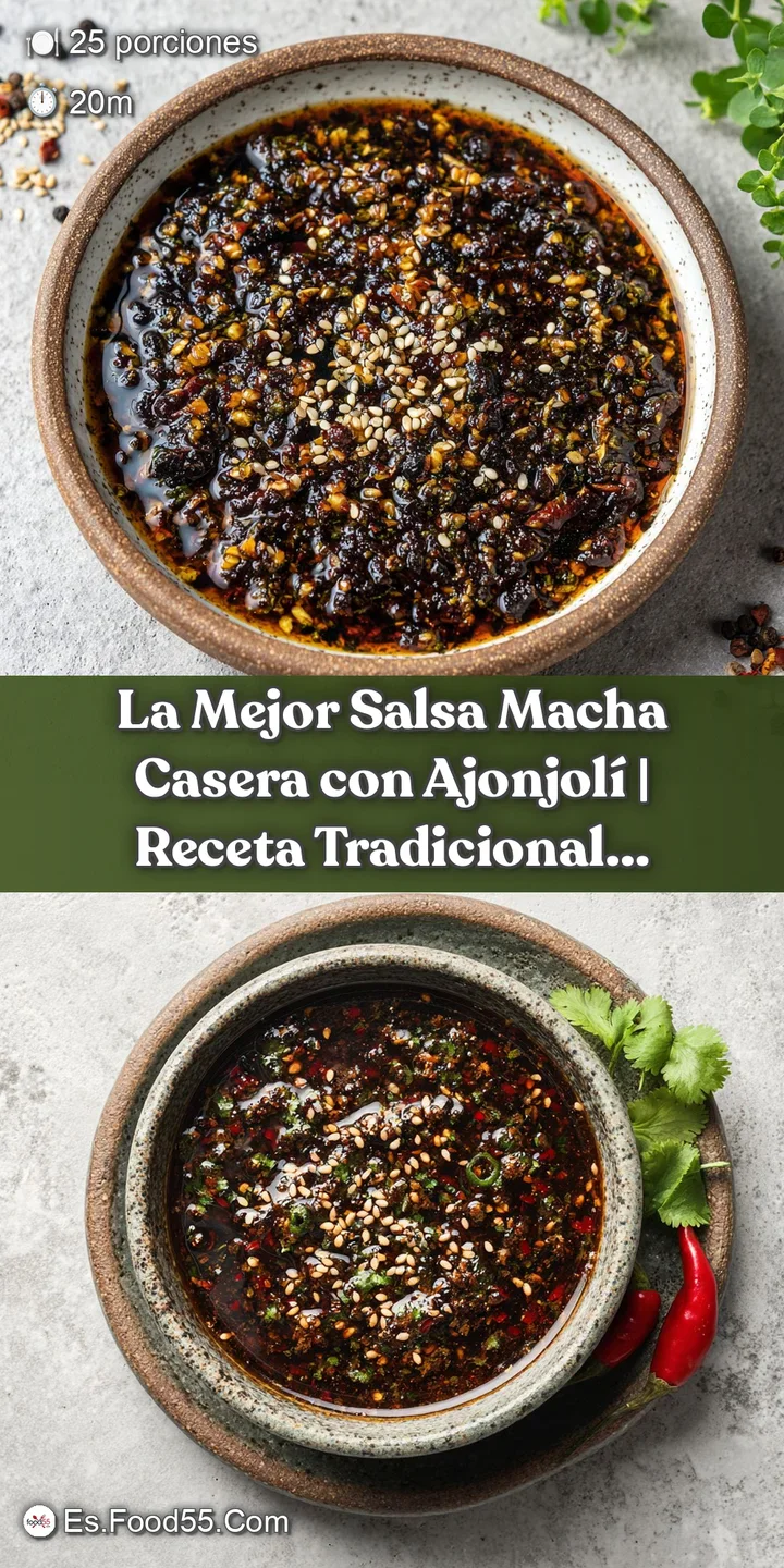 Close-up of glistening deep red chili oil, packed with crispy sesame seeds and dark chili fragments.